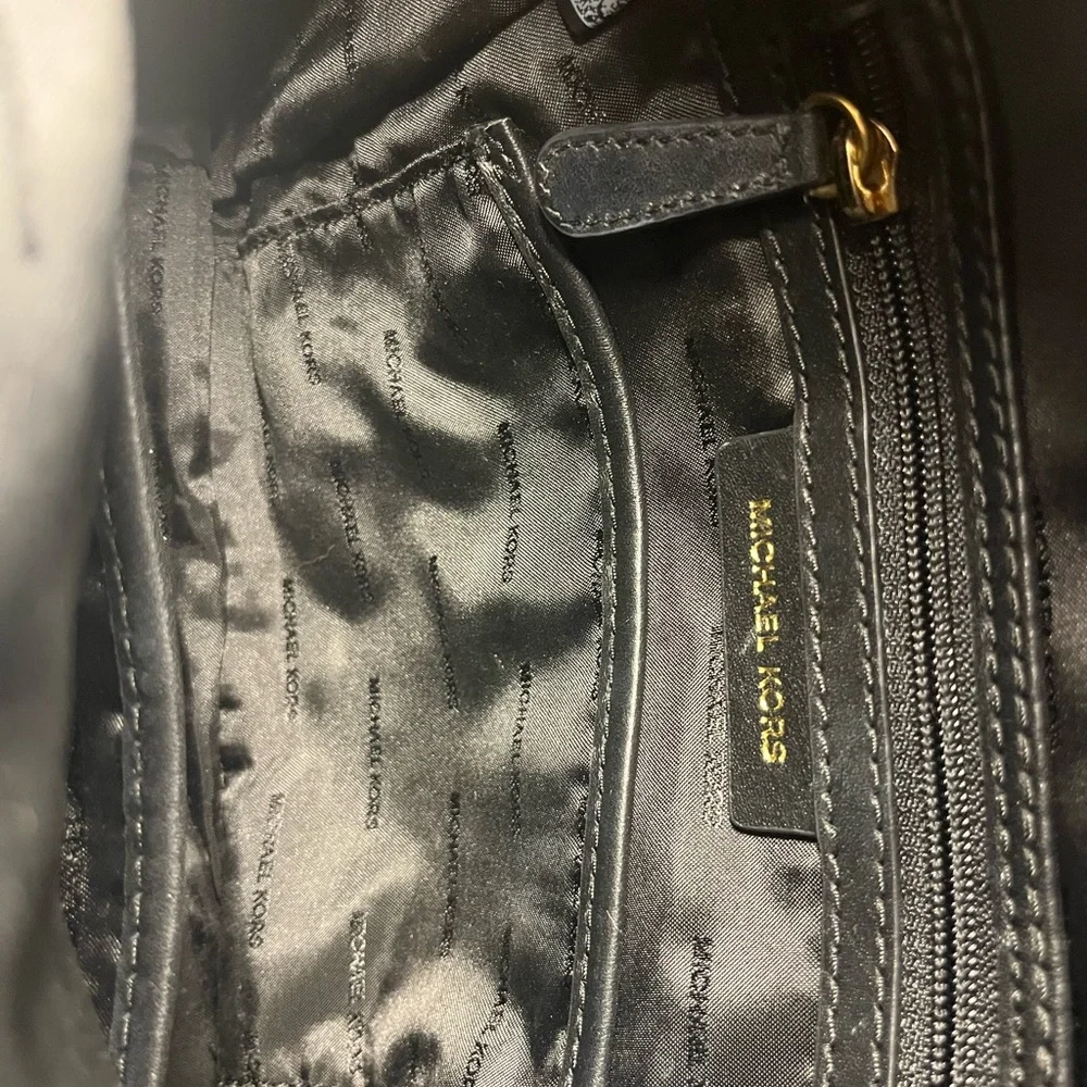 Michael Kors Black Backpack with Gold Details - Picture 5 of 11
